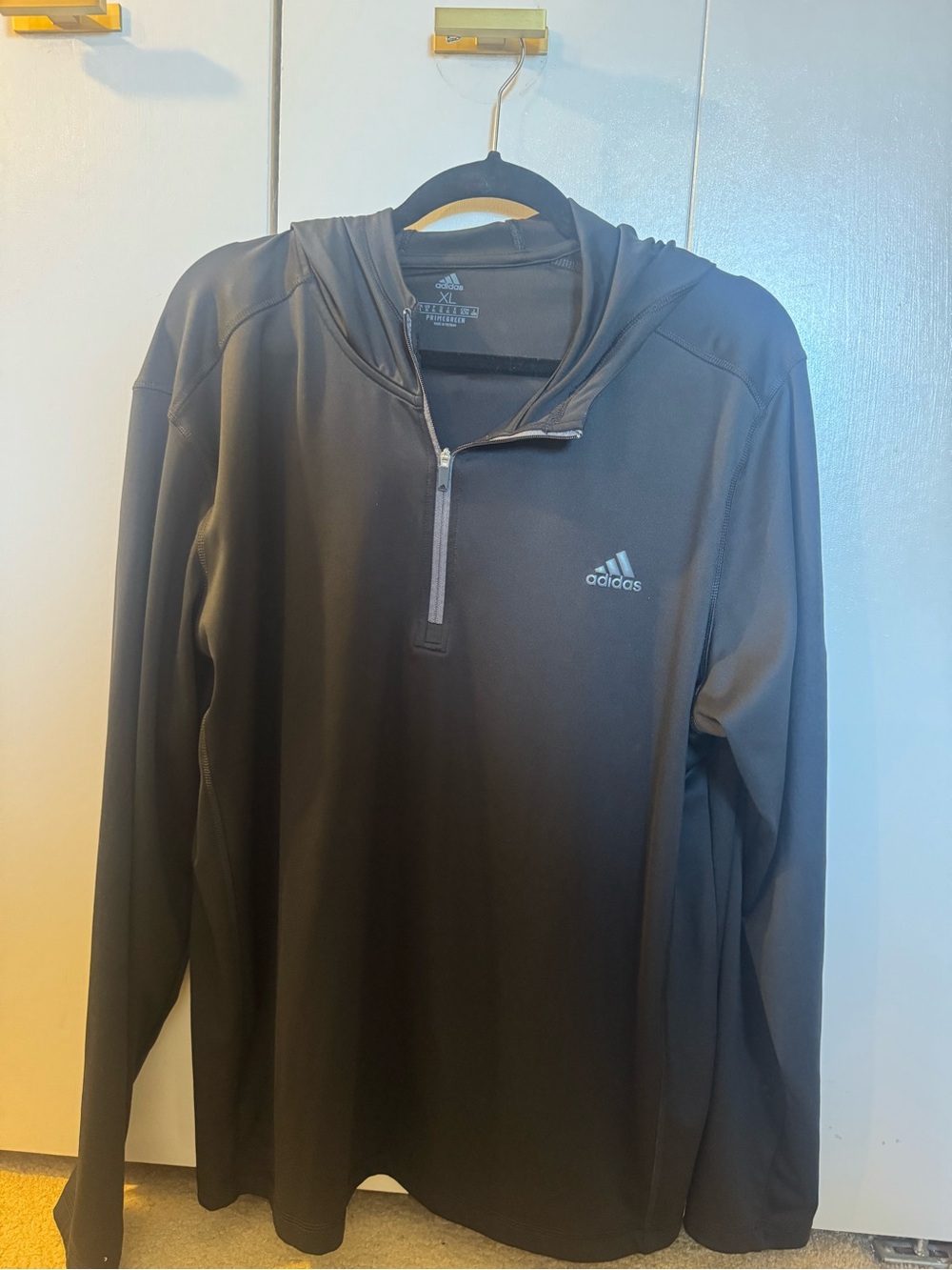 adidas Black Half-Zip Performance Hooded Jacket